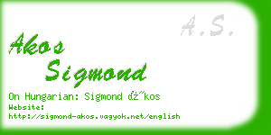 akos sigmond business card